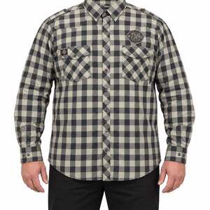 Harley-Davidson Shirt Mens 3XL Black Gray Plaid Long Sleeve HDMC Pearl Snap